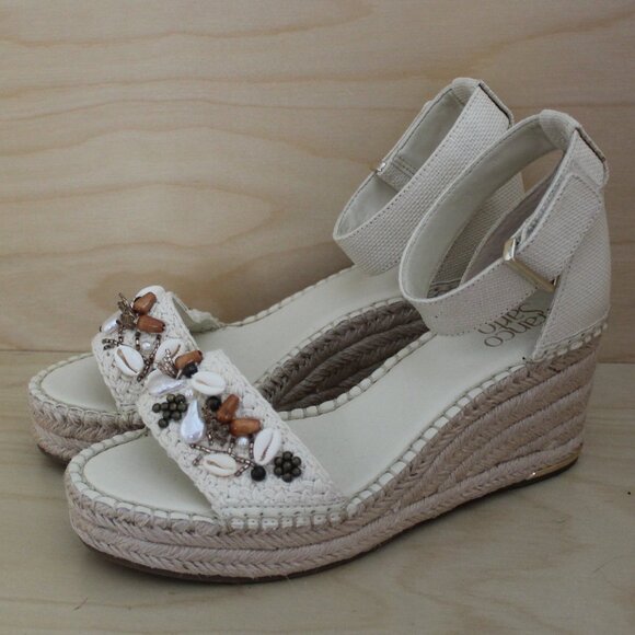 Franco Sarto Clemens Espadrille Shell Wedge Sandal - Picture 3 of 11
